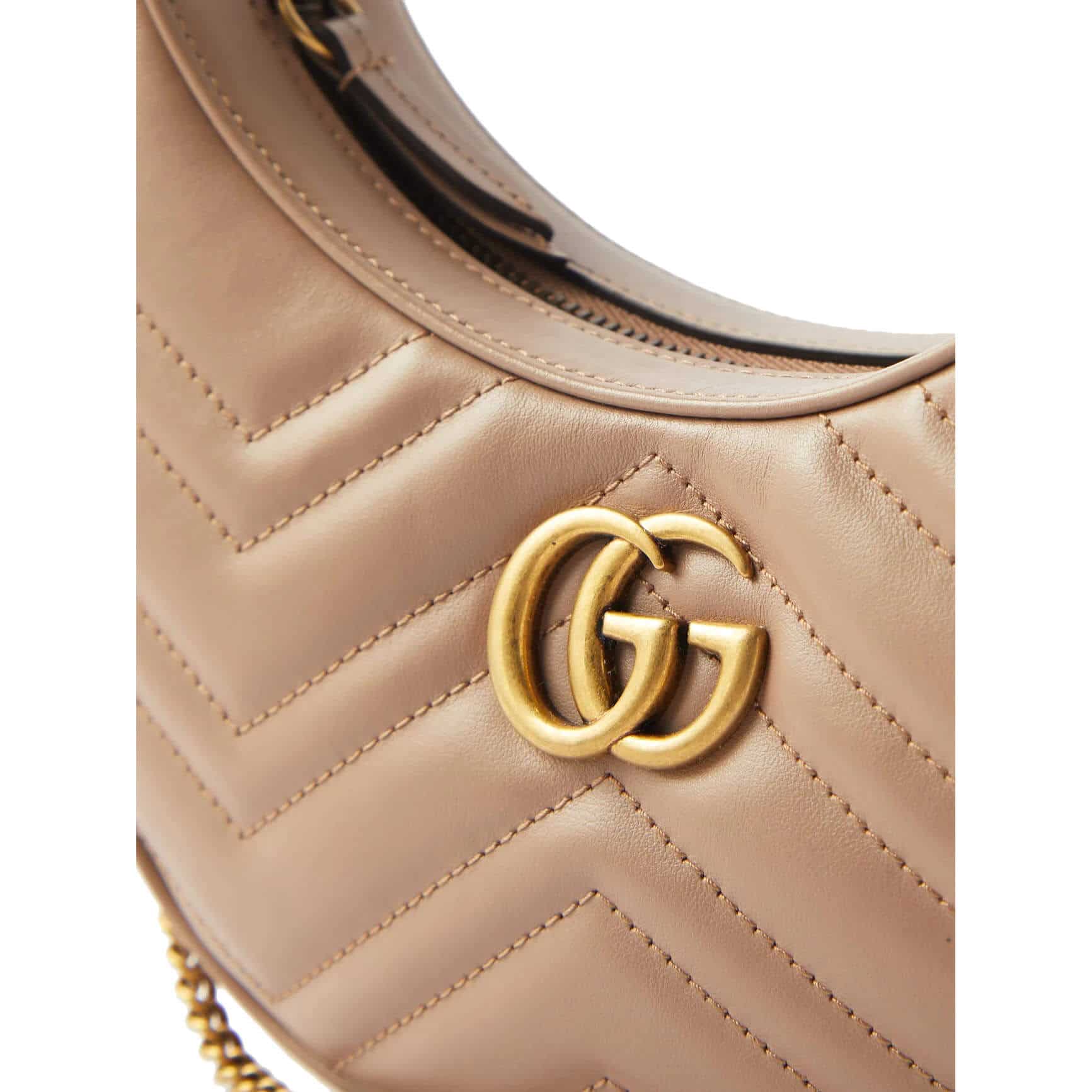 Gucci GG Marmont Half-Moon Shaped Mini Bag - Pink