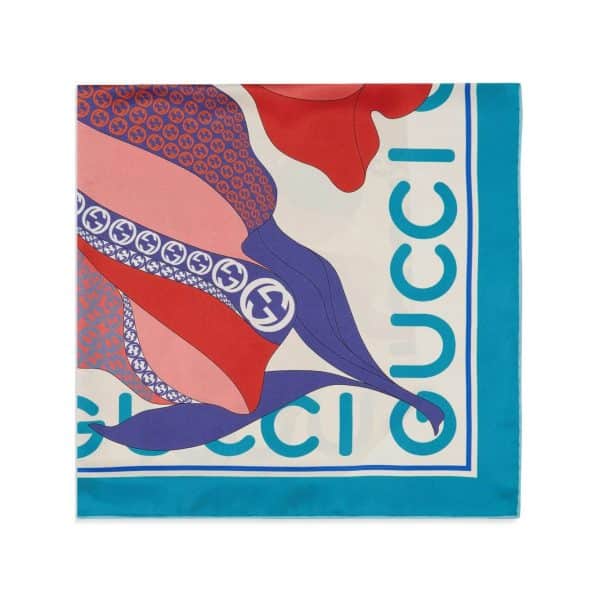 Gucci Flower Silk Scarf at Enigma Boutique