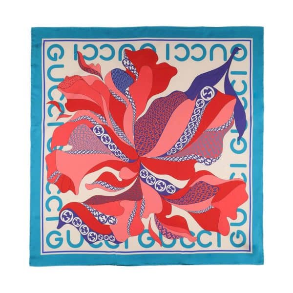 Gucci Flower Silk Scarf at Enigma Boutique