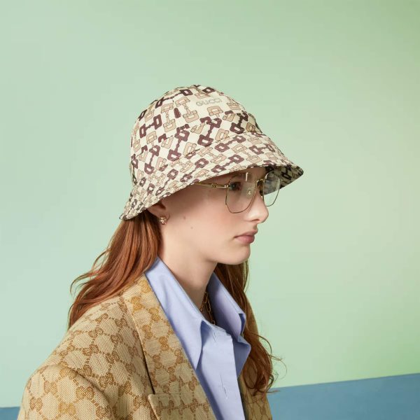 Gucci Horsebit Print Nylon Bucket Hat - Image 4