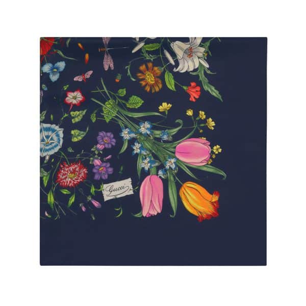 Gucci Flora Print Silk Carré at Enigma Boutique