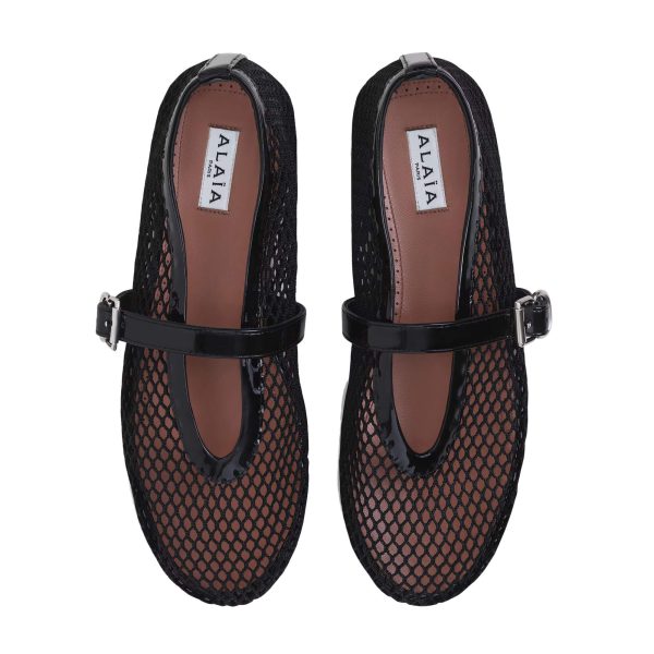 Alaïa Ballet Flats In Fishnet at Enigma Boutique