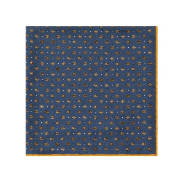 Gucci Double G And Polka Dot Silk Pocket Square