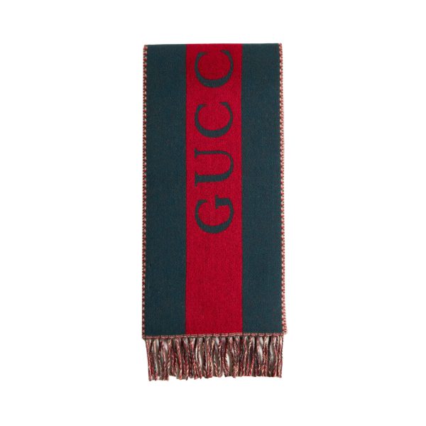 Gucci Web Jacquard Wool Scarf at Enigma Boutique