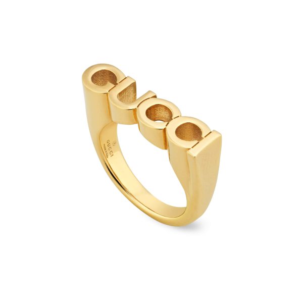 Gucci ‘GUCCI’ Letter Ring at Enigma Boutique