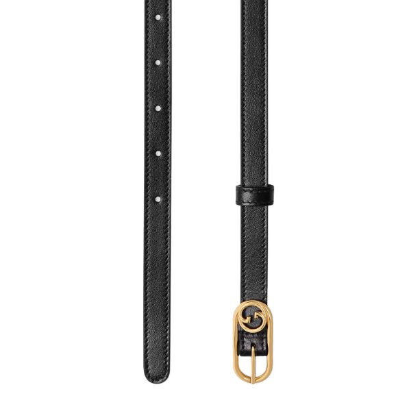 Gucci Thin Belt With Round Interlocking G - Image 2