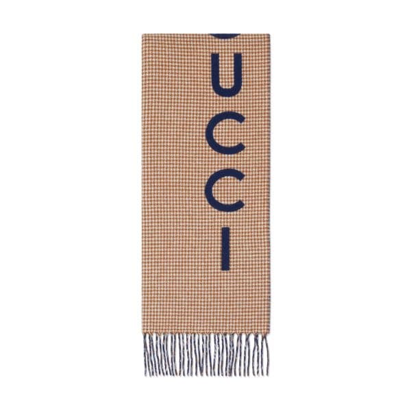 Gucci Wool Cashmere Gucci Scarf at Enigma Boutique