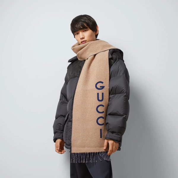 Gucci Wool Cashmere Gucci Scarf at Enigma Boutique