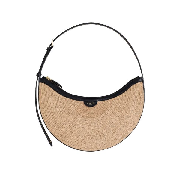 Alaïa Demi Lune Bag In Paper Straw at Enigma Boutique