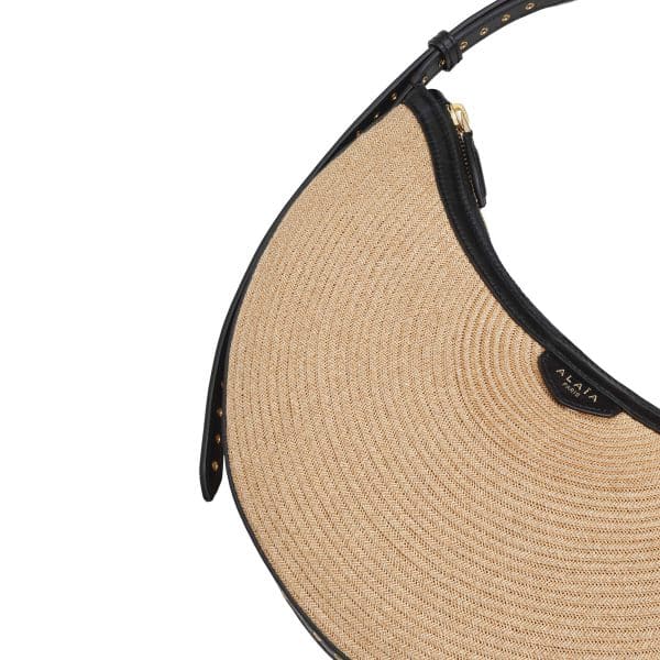 Alaïa Demi Lune Bag In Paper Straw at Enigma Boutique