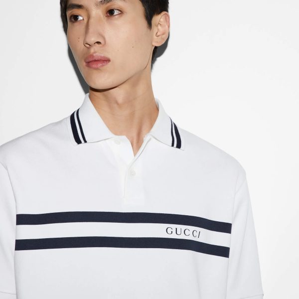 Gucci Cotton Polo Shirt With Gucci Print - Image 4