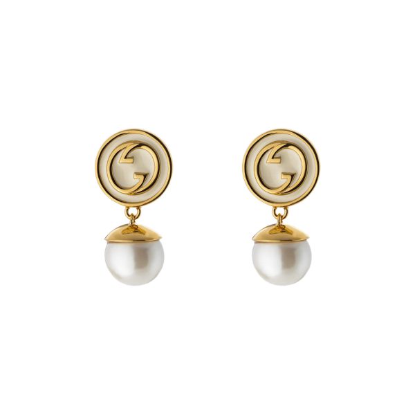 Gucci Blondie Pearl Drop Earrings at Enigma Boutique