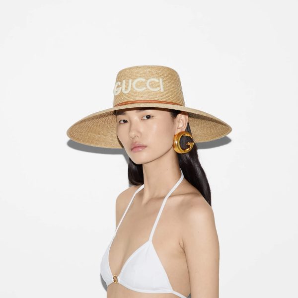 Gucci Wide Brim Straw Hat at Enigma Boutique