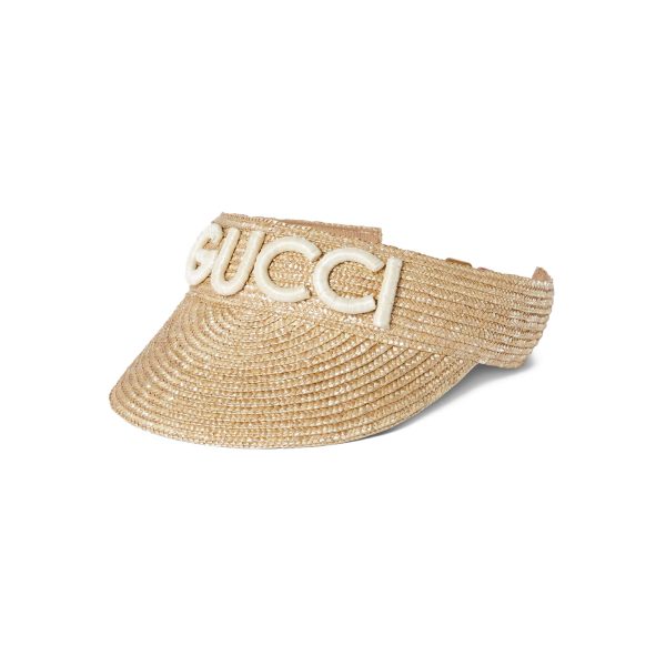 Gucci Woven Straw Visor at Enigma Boutique