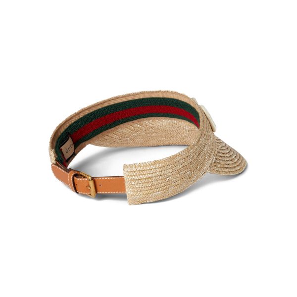 Gucci Woven Straw Visor at Enigma Boutique