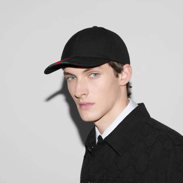 Gucci Canvas Baseball Hat With Web at Enigma Boutique