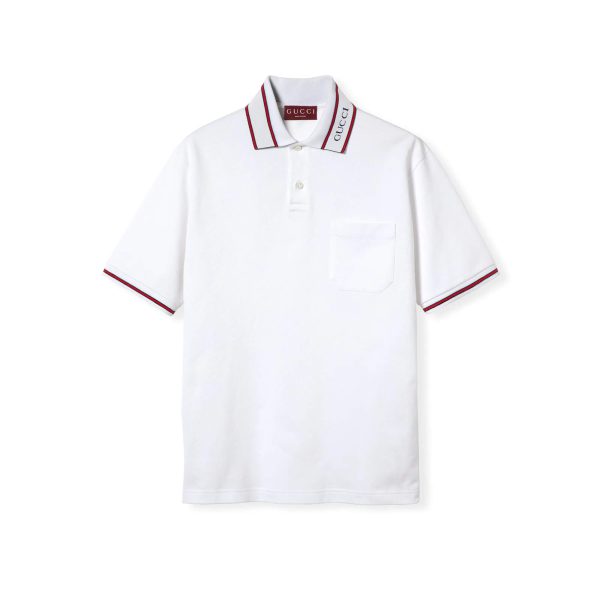 Gucci Cotton Piquet Polo Shirt With Web