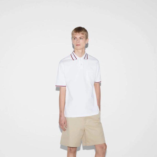 Gucci Cotton Piquet Polo Shirt With Web - Image 2