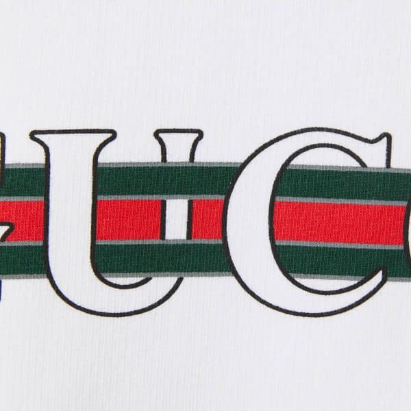 Gucci Cotton Jersey Sweatshirt With GUCCI Print at Enigma Boutique