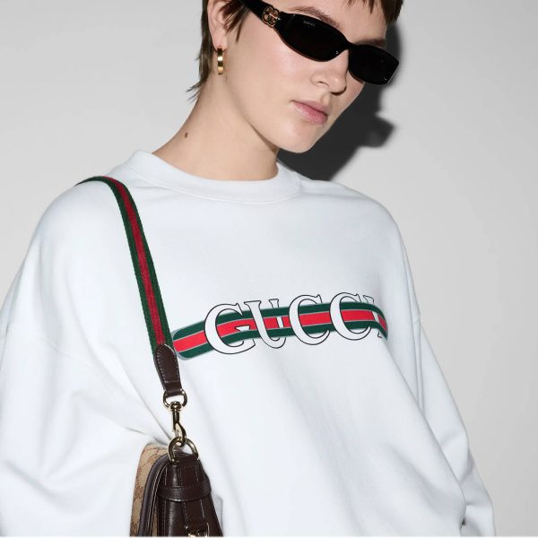 Gucci Cotton Jersey Sweatshirt With GUCCI Print - Image 4