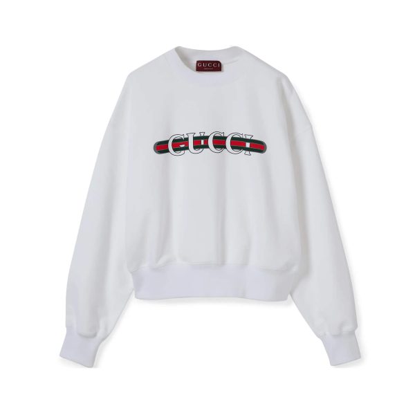 Gucci Cotton Jersey Sweatshirt With GUCCI Print