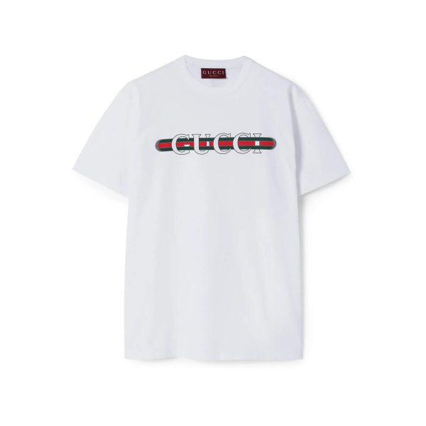 Gucci Cotton Jersey T-shirt With GUCCI Print at Enigma Boutique