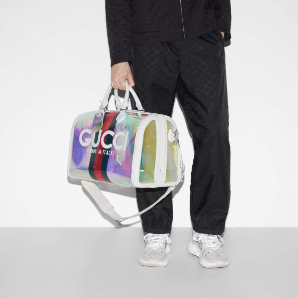 Gucci Medium Transparent Duffle With Web at Enigma Boutique