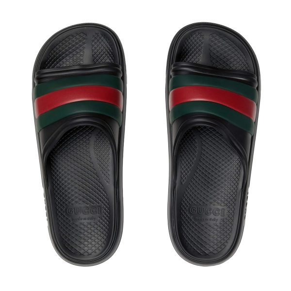 Gucci Men's Web Slide Sandal - Image 4