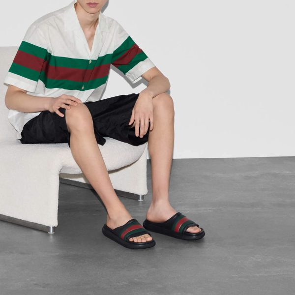 Gucci Men's Web Slide Sandal - Image 6