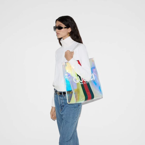 Gucci Small Transparent Tote Bag With Web at Enigma Boutique