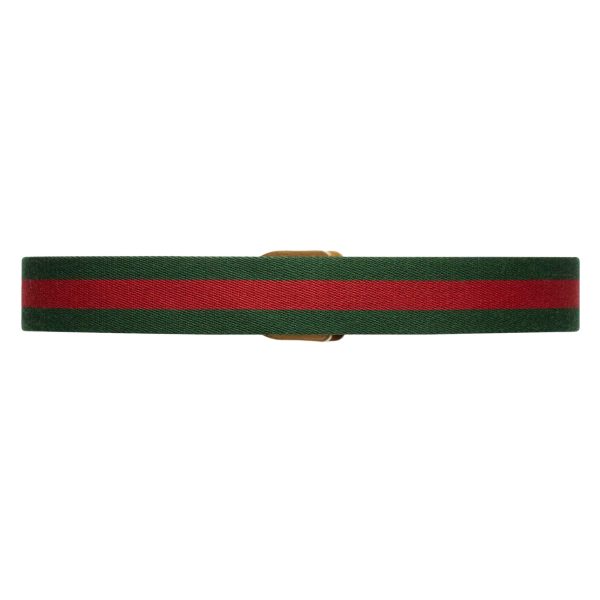 Gucci Web Wide Belt With Gucci Script Buckle at Enigma Boutique