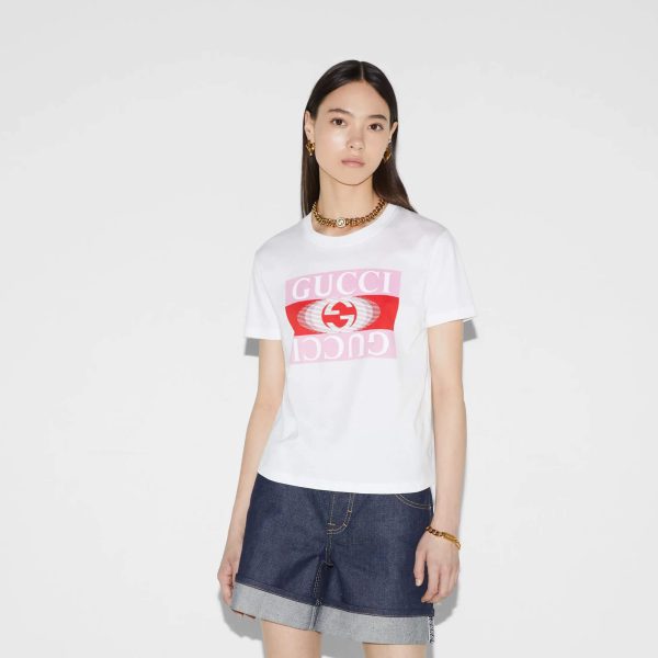 Gucci Cotton Jersey T-shirt With GUCCI Print - Image 2