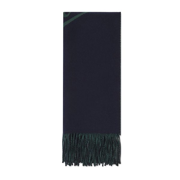 Gucci Wool Cashmere Scarf With GUCCI Script