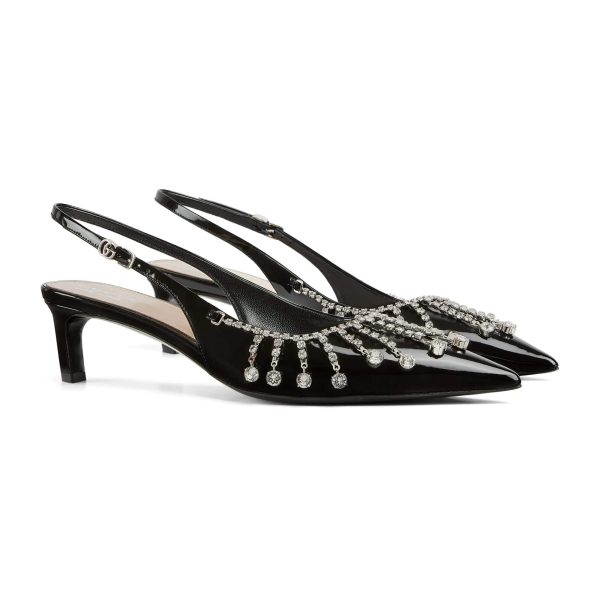 Gucci Women's Pump With Crystal Chain at Enigma Boutique