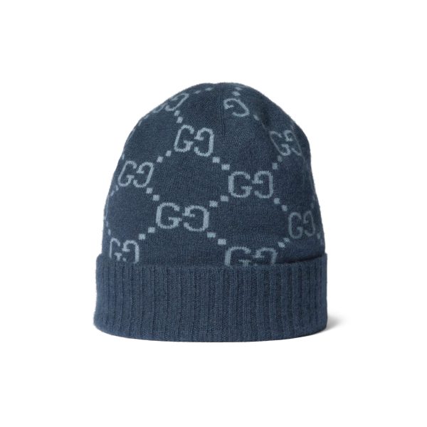 Gucci GG Cashmere Jacquard Hat - Image 2