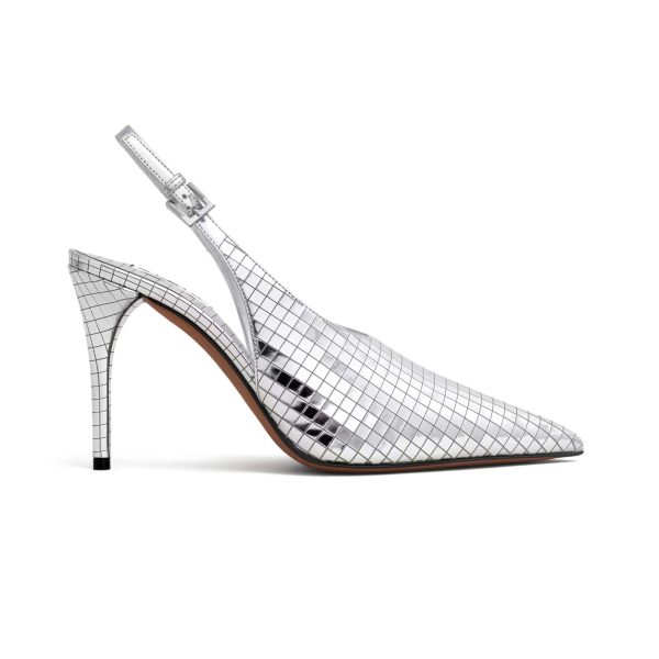 Alaïa Art Deco Slingbacks In Mirror Calfskin - Image 2