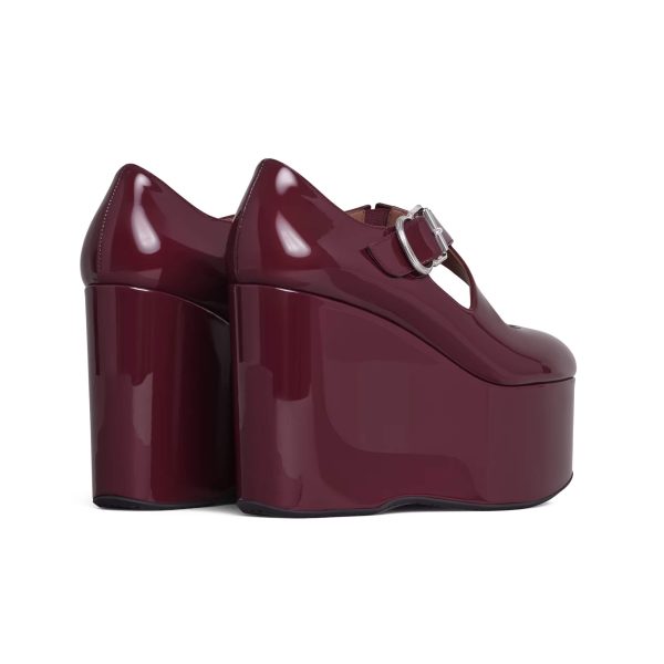 Alaïa Criss Cross Wedges In Patent Calfskin at Enigma Boutique