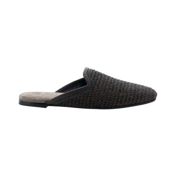 Brunello Cucinelli Raffia Monili Loafer Mules - Image 2