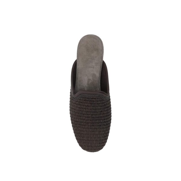 Brunello Cucinelli Raffia Monili Loafer Mules - Image 3