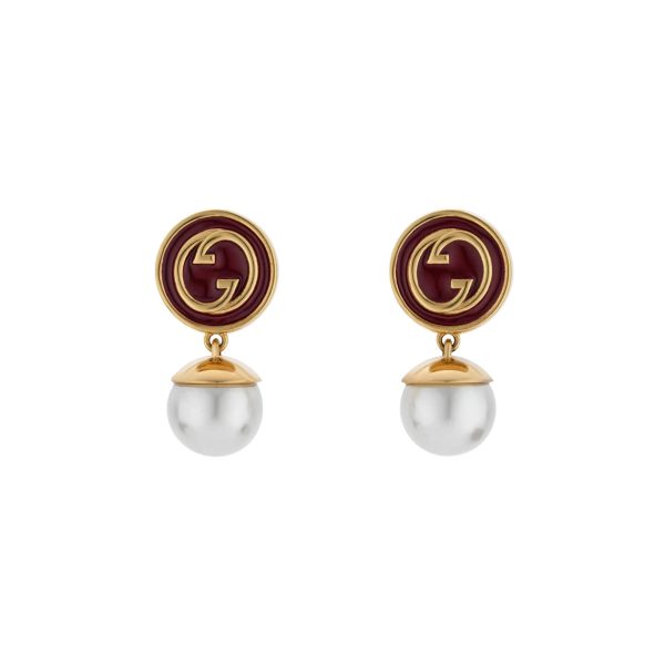 Gucci Blondie Pearl Drop Earrings at Enigma Boutique