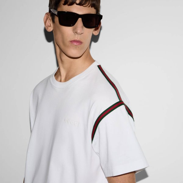 Gucci Embroidered Cotton Jersey T-shirt - Image 4