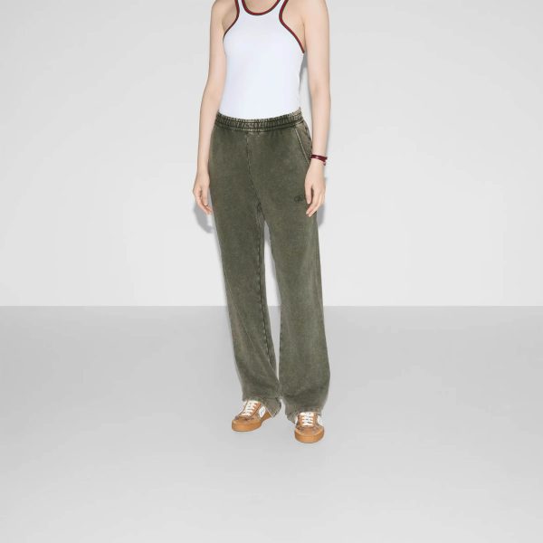 Gucci Embroidered cotton jogging pant at Enigma Boutique