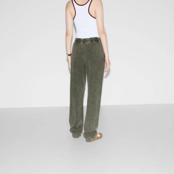 Gucci Embroidered cotton jogging pant at Enigma Boutique