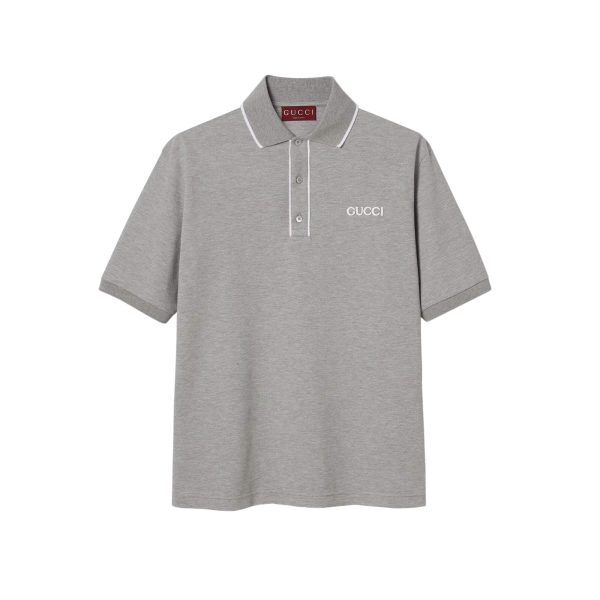 Gucci Embroidered Cotton Piquet Polo Shirt at Enigma Boutique