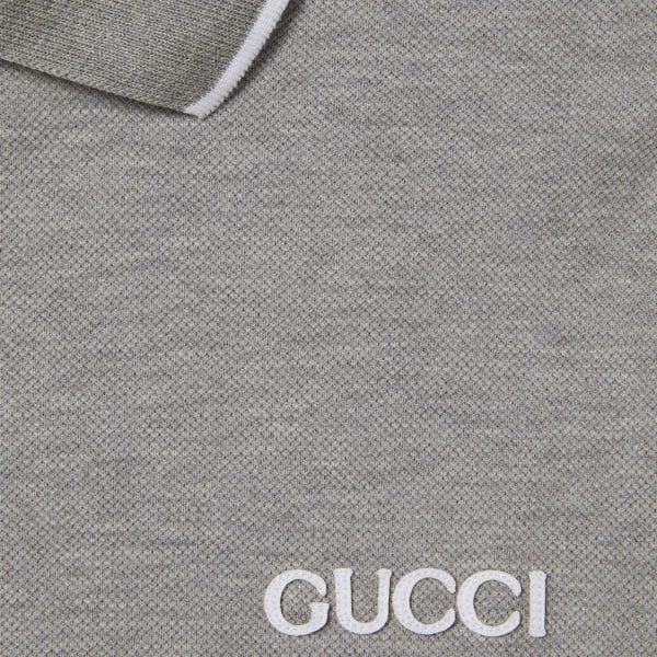 Gucci Embroidered Cotton Piquet Polo Shirt - Image 4