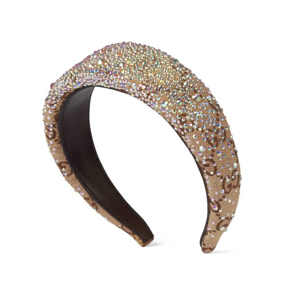 Gucci GG Canvas Hairband With Crystals at Enigma Boutique