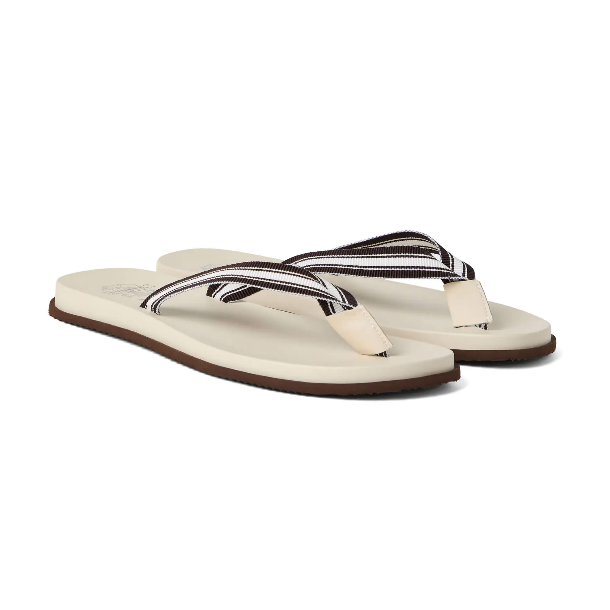 Brunello Cucinelli Leather Pool Slides at Enigma Boutique