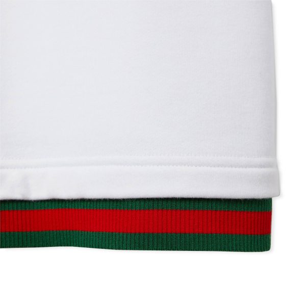 Gucci Cropped Cotton Jersey Top With Web - Image 6