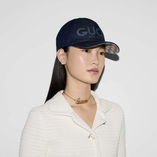 Gucci Lasered Denim Baseball Hat - Image 4