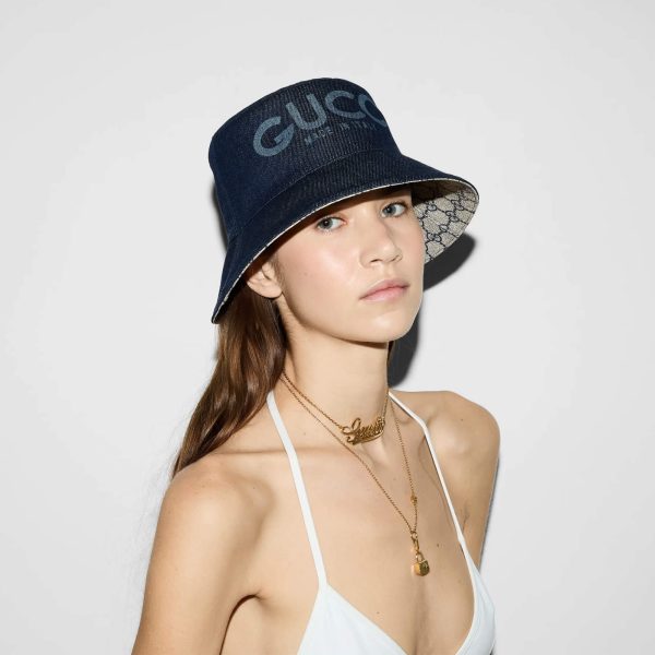 Gucci Lasered Denim Bucket Hat - Image 4